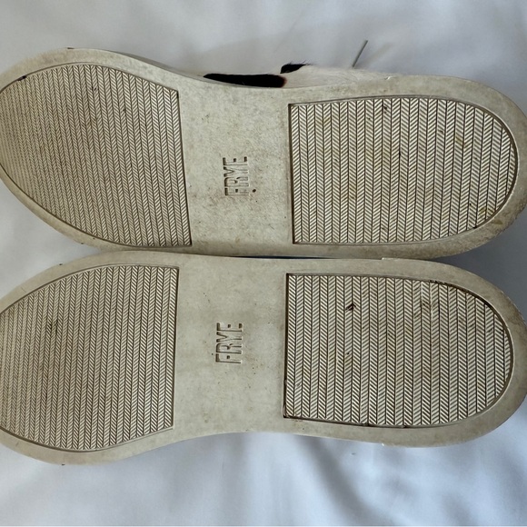 FRYE Ivy Low Lace Calf Hair Cow Print Sneaker Cowboy Chic Western Vibe - Picture 9 of 9